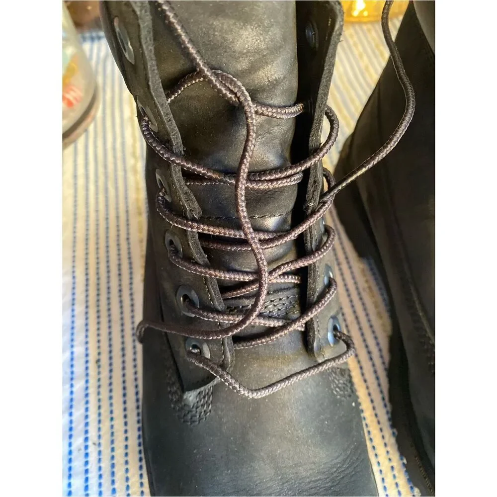 Timberland Junior's Size 5 EU 37.5 6” Premium Black Suede Work Boots NEW